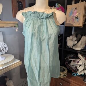 Chic Aqua Sleeveless Blouse